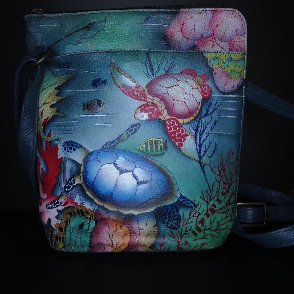 Anuschka Hand Painted Leather Crossbody Bag